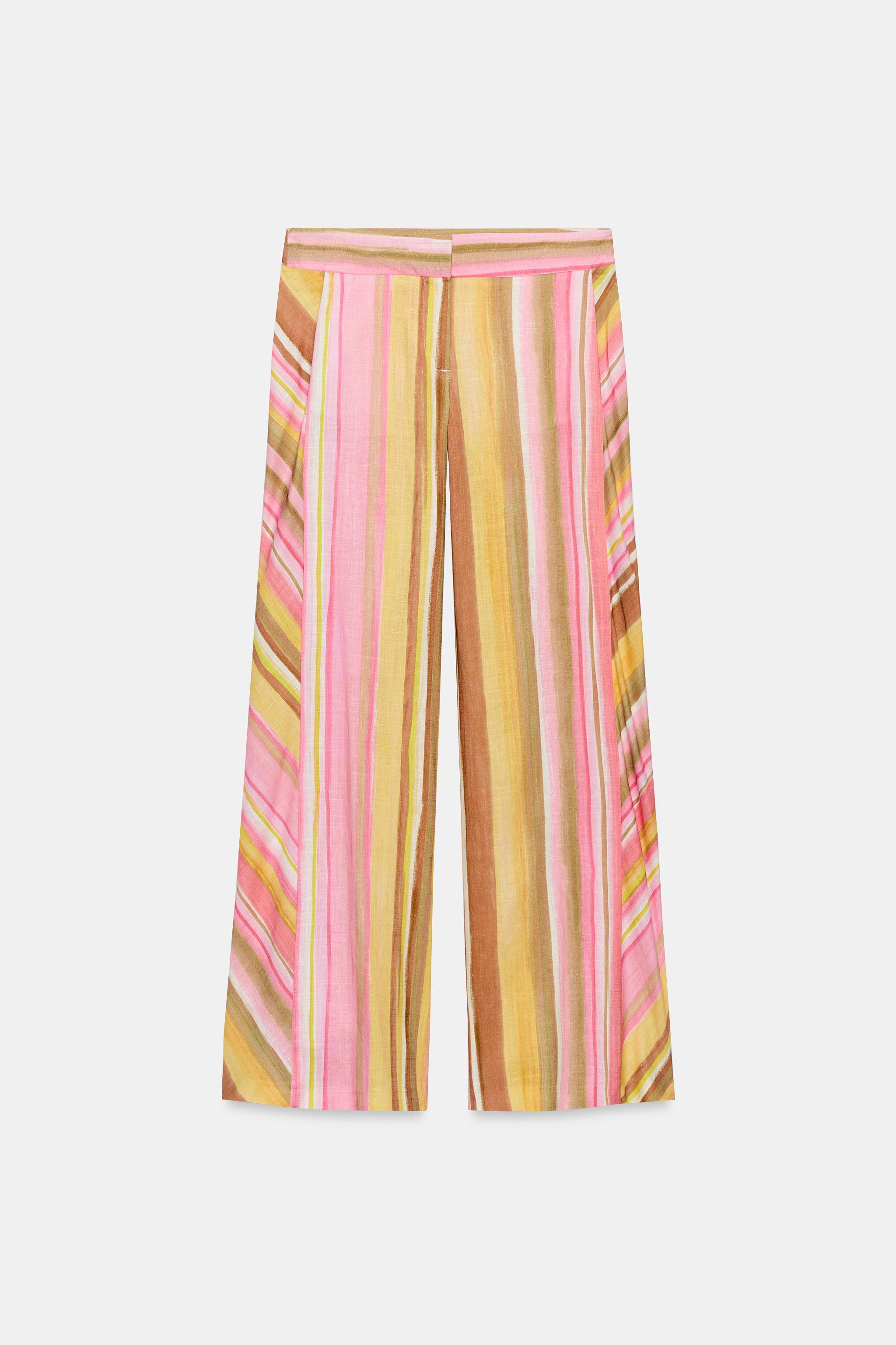 PANTALON LARGE À RAYURES
